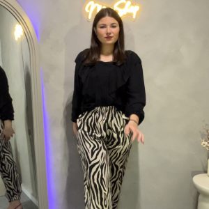 Pantalón bombacho cebra