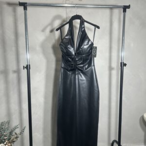 Vestido polipiel negro