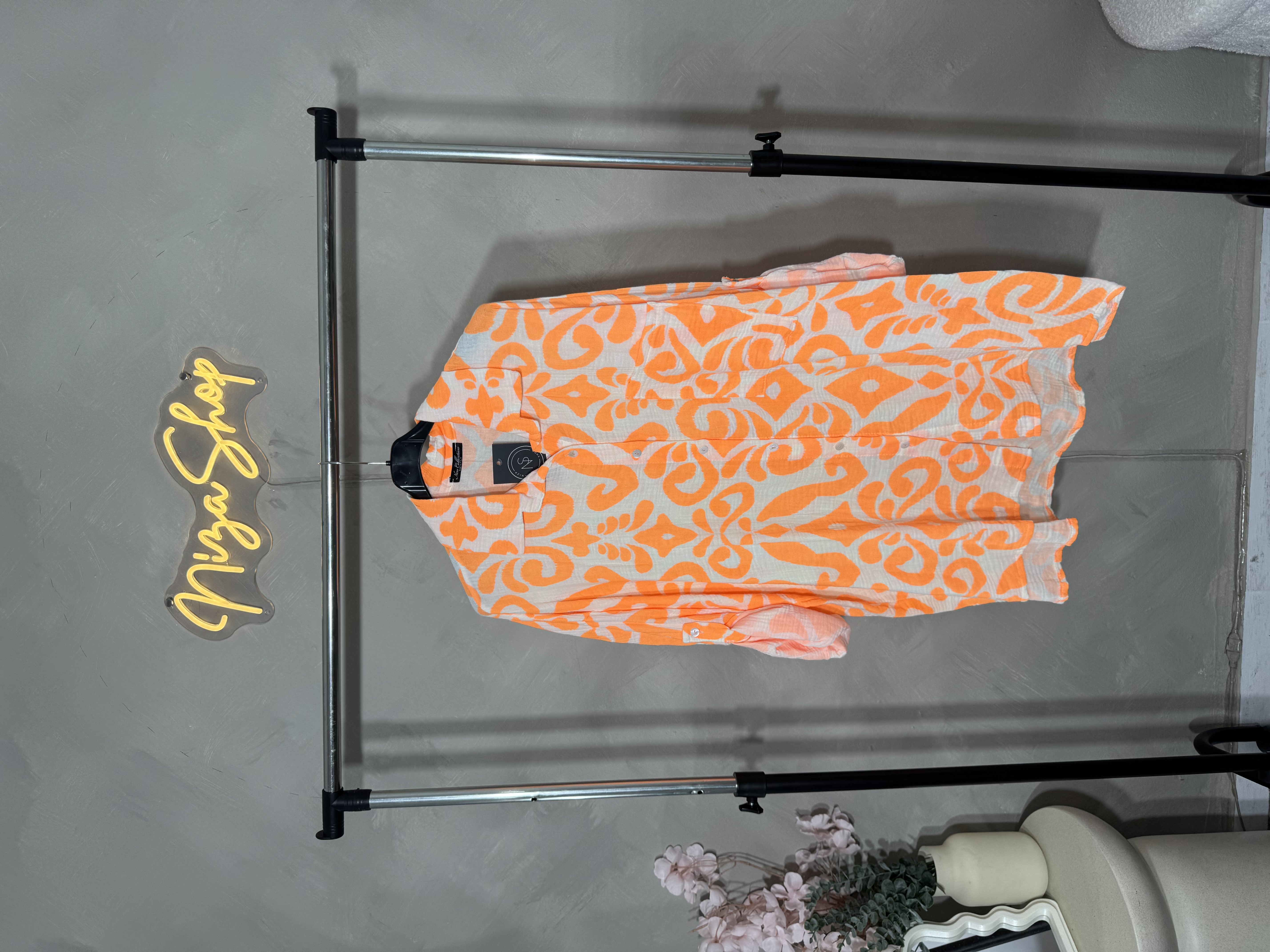 Camisa bambula estampada flúor