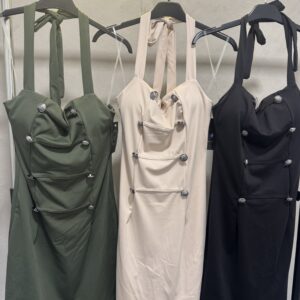 Vestido mini botones